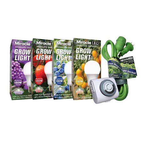 Miracle Led Full Cycle Absolute Daylight PLUS String Kit, Timer, 4PK 803002